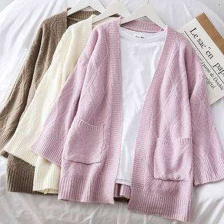 Open-front Loose-fit Knit Cardigan