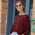 Leopard Loose-fit Long Sleeve Top