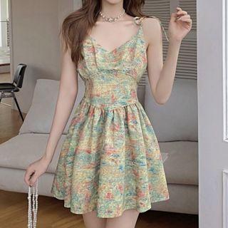 Sleeveless Gather Waist A-line Dress