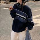 Striped Sweater Navy Blue - One Size