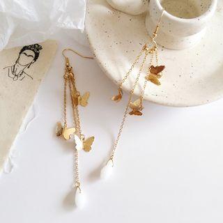 Butterfly Metal Fringe Earring / Clip-on Earring