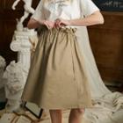 Drawstring Waist A-line Skirt