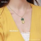 Rhinestone Pineapple Necklace / Stud Earring