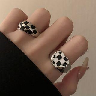 Checker Alloy Open Ring