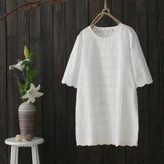 Short-sleeve Lace T-shirt Dress