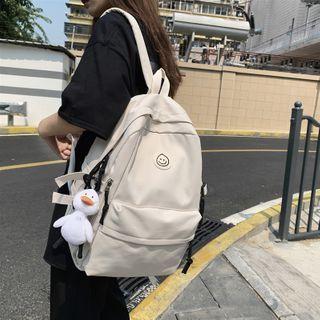 Smiley Face Applique Nylon Backpack