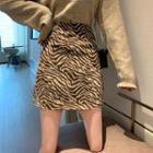 Zebra Print A-line Skirt
