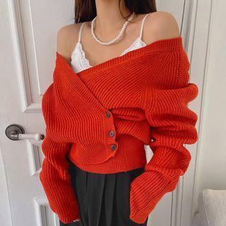 Raglan Ribbed Wrap Cardigan