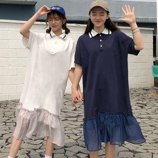 Panel Short-sleeve Polo Dress