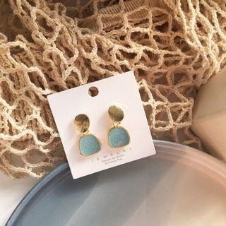 Glaze Dangle Earring 1 Pair - S925 Sterling Silver Stud Earring - Geometric - One Size