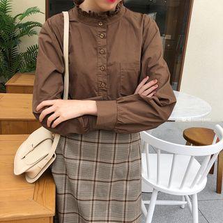Half-placket Long-sleeve Blouse