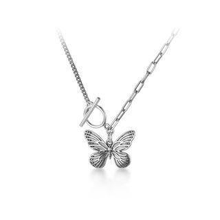 Butterfly Pendant Alloy Necklace Necklace - Pendant & Necklace - Butterfly - Silver - One Size