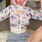Long Sleeve Color-block Knitted Shrug