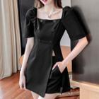 Set: Short-sleeve Double-breasted Top + Shorts