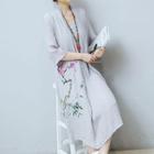 Print Mock Two-piece Elbow-sleeve Dress