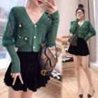 Set: Beaded Cardigan + Skirt