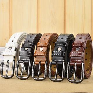 Contrast Stitch Faux Leather Belt