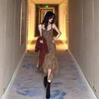 Leopard Spaghetti-strap Dress Leopard - Dress - One Size