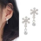 Snowflake Dangle Earring With Earring Back - 1 Pair - Earring - As Shown In Figure - One Size