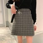 Vintage Plaid High-waist A-line Skirt