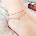 Rhinestone Gourd Alloy Anklet Gold - One Size