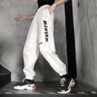 Lettering Jogger Pants White - One Size