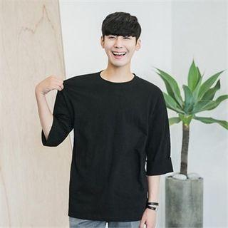 Colored Roll-up Sleeve T-shirt