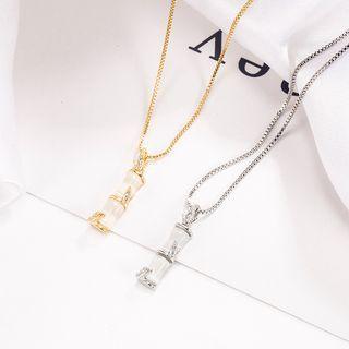 Bamboo Pendant Alloy Necklace