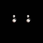 Non-matching Faux Pearl Earring 1 Pair - Stud Earrings - Gold - One Size