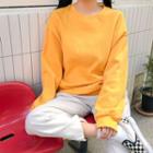 Fleece-lined Loose-fit Sweatshirt In 8 Colors