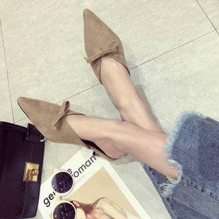 Bow Pointed Slide Pumps