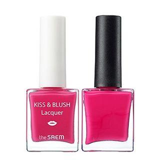 The Saem - Kiss & Blush Lip Lacquer + Nail Set (#pk03 Sue Me)