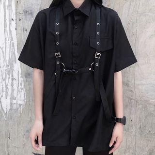 Elbow-sleeve Plain T-shirt / Chest Harness