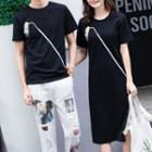 Couple Matching Short-sleeve T-shirt Dress / Short-sleeve T-shirt