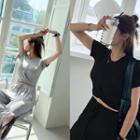 Knot Crop T-shirt & Drawcord Wide Pants Set