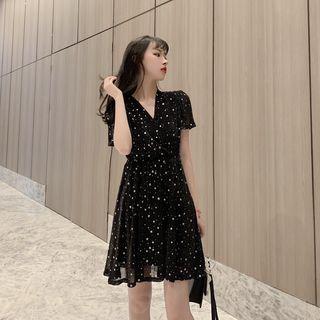 V-neck Star A-line Dress