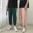 Couple Matching Cropped Striped Sweatpants