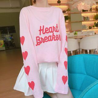 Printed Long-sleeve T-shirt As Shown In Figure - One Size