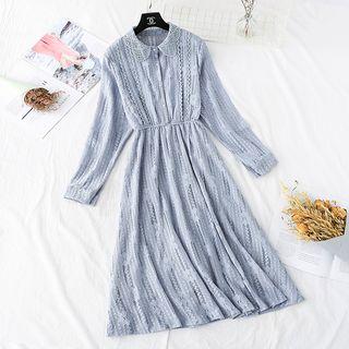Beaded Plain Lace Maxi Dress
