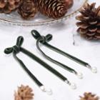 Bow Earring Green - One Size