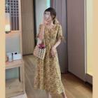 Short-sleeve Floral Print Midi Dress / Spaghetti Strap Mini Dress