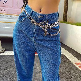 Chunky Alloy Belt As Shown In Figure - Silver