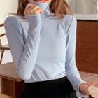 Reversible Long-sleeve Mock-neck T-shirt