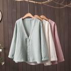 Lace Trim Frog Buttoned Jacket