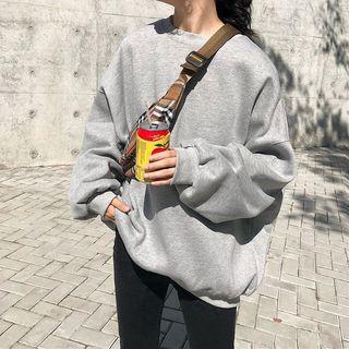 Puff-sleeve Sweatshirt Gray - One Size