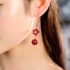 Floral Rhinestone Drop Earrings