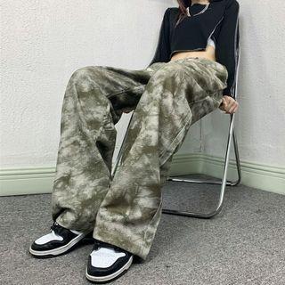 Tie-dye Corduroy Wide Leg Pants