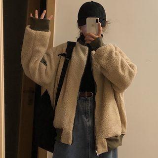 Plain Bomber Jacket Green & Khaki - One Size