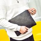 Embossed Faux-leather Clutch Bag