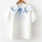 Short-sleeve Sailor-collar T-shirt
